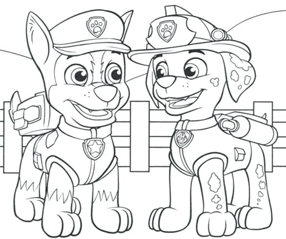 586x490 Paw Patrol Talking With Chase Coloring Page Free Pages Online