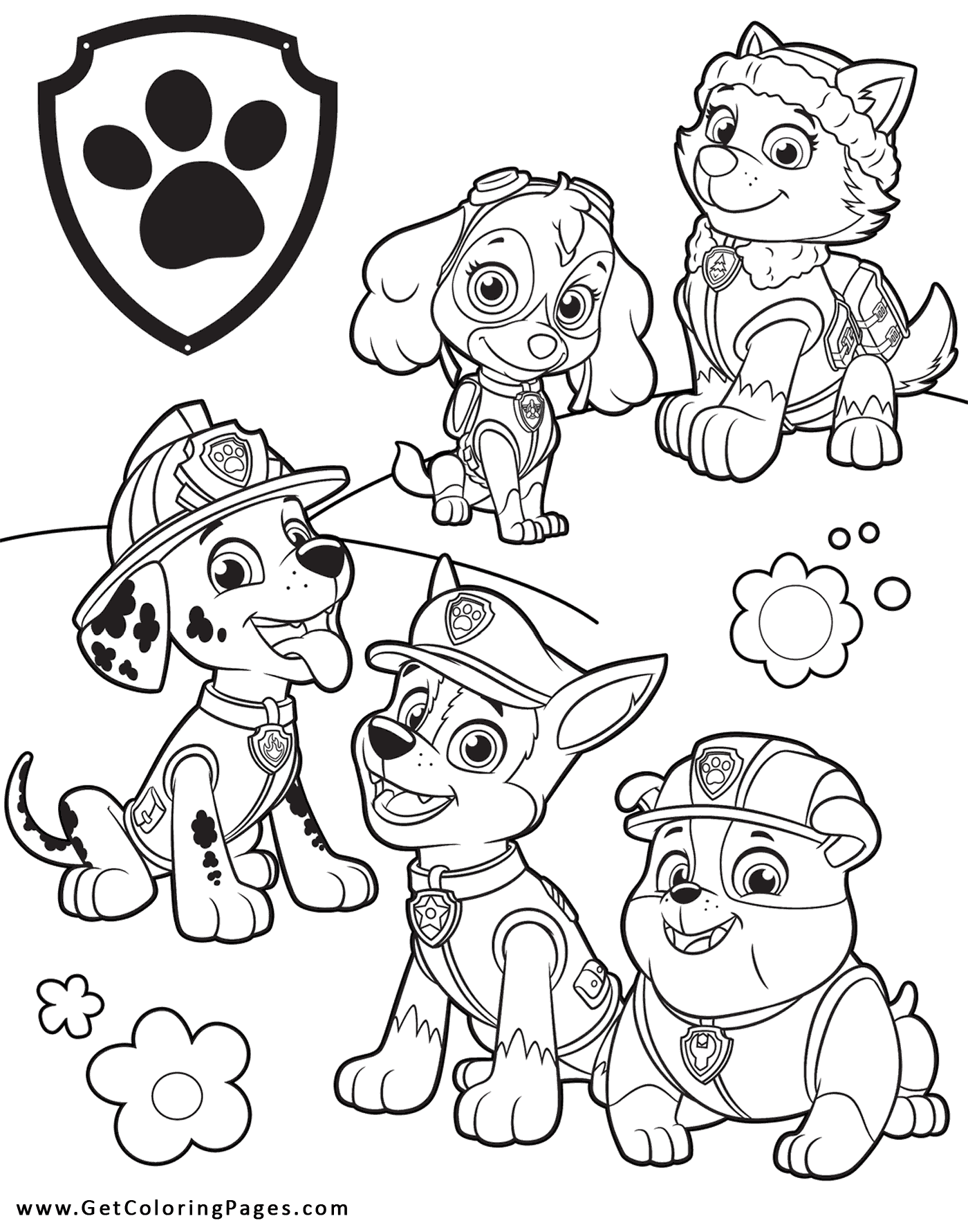 1400x1780 Paw Patrol Coloring Page