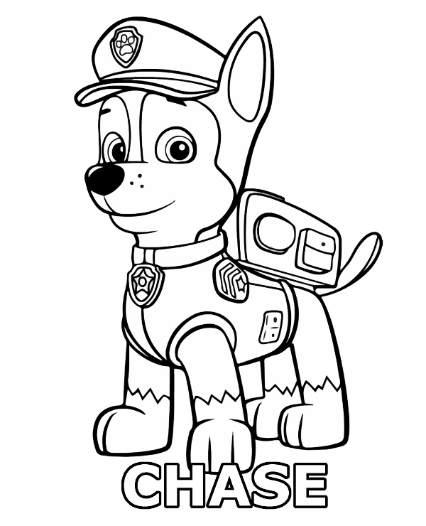 600x740 Chase Printable Coloring Page