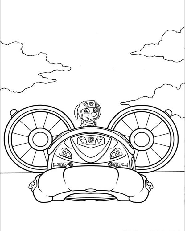 600x750 Paw Patrol Vehicle Coloring Pages