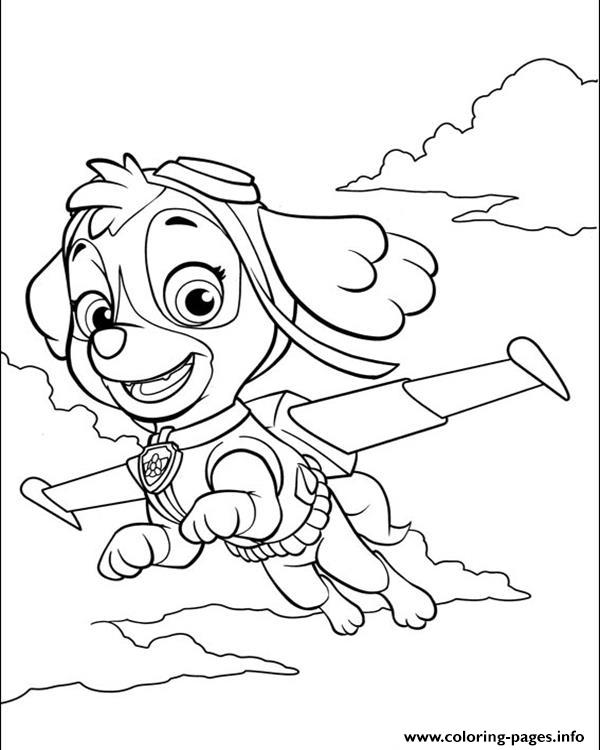 600x750 Paw Patrol Skye Is Flying Coloring Pages Printable