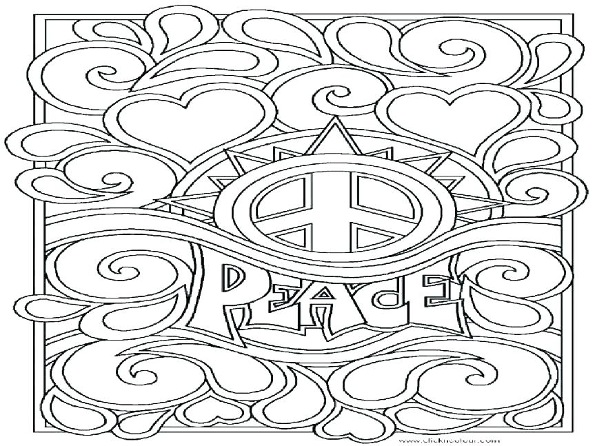 863x647 Peace Signs Coloring Pages