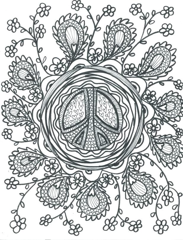 618x810 Cool Peace Coloring Page Adult Coloring Pages Printable