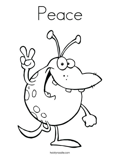 468x605 Peace Coloring Page Monster With Peace Sign Coloring Page Peace