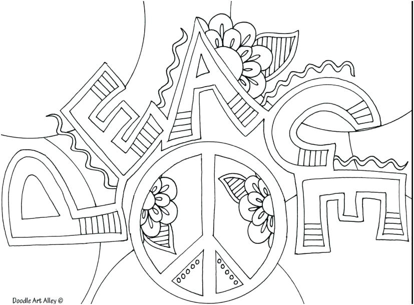 827x609 Peace Sign Coloring Pages Peace Sign Coloring Page Free Printable