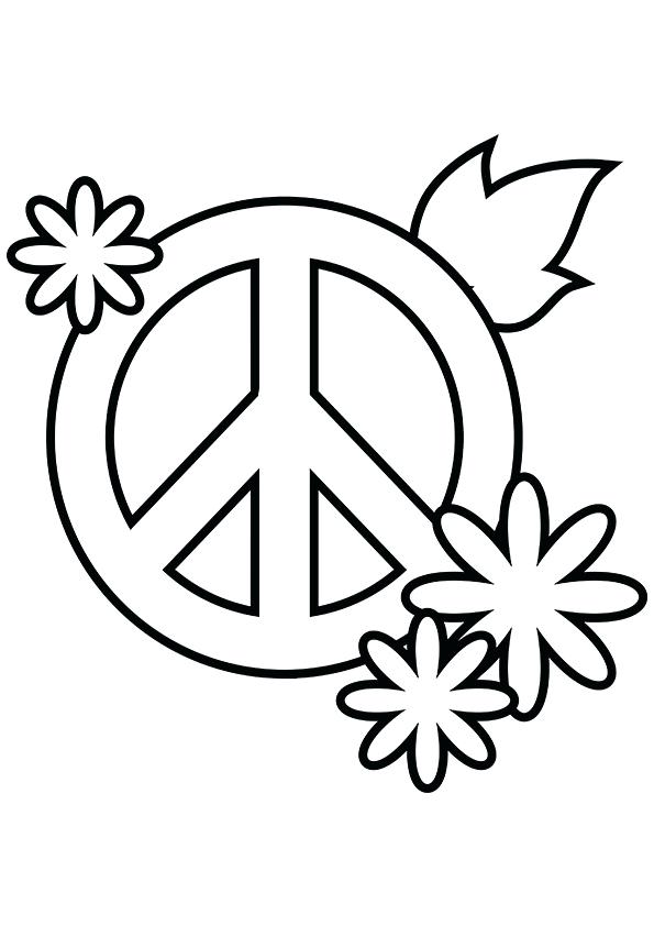 595x842 Peace Sign Coloring Pages Sign Black White Line Art Peace Symbol