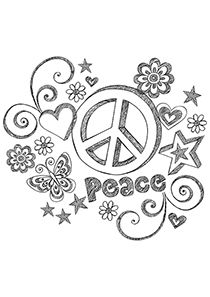 210x297 Peace And Love Coloring Pages Pdf Of The Tree Peace Sign