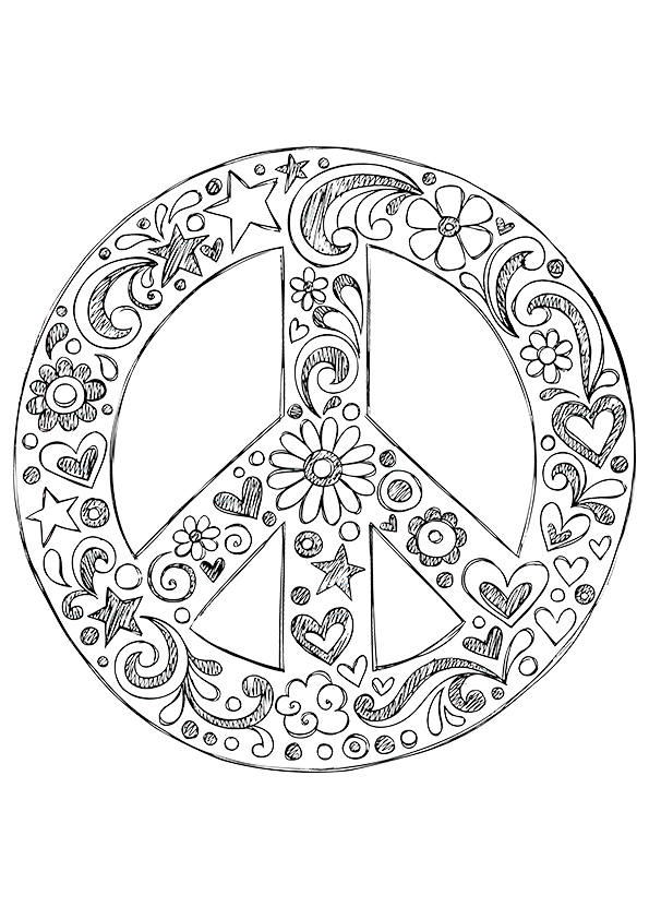 595x842 Simple And Attractive Free Printable Peace Sign Coloring Pages