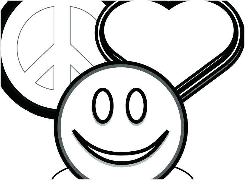 827x609 Printable Peace Sign Coloring Pages