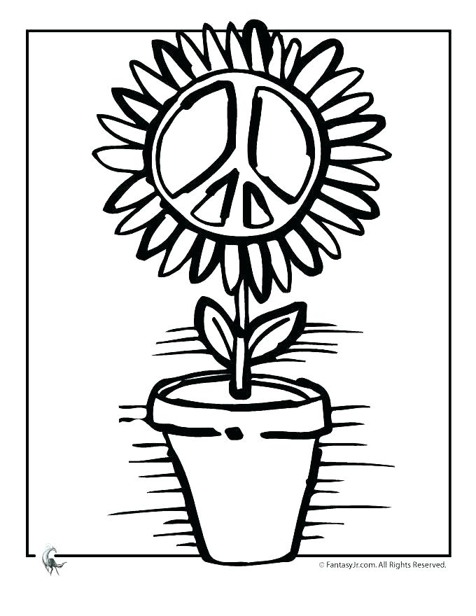 680x880 Coloring Pages Of Hearts And Peace Signs Peace Sign Flower