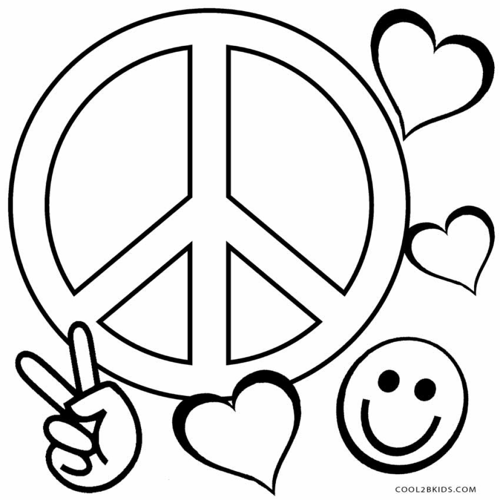 1024x1024 Complete Peace Symbol Coloring Pages Free Prin