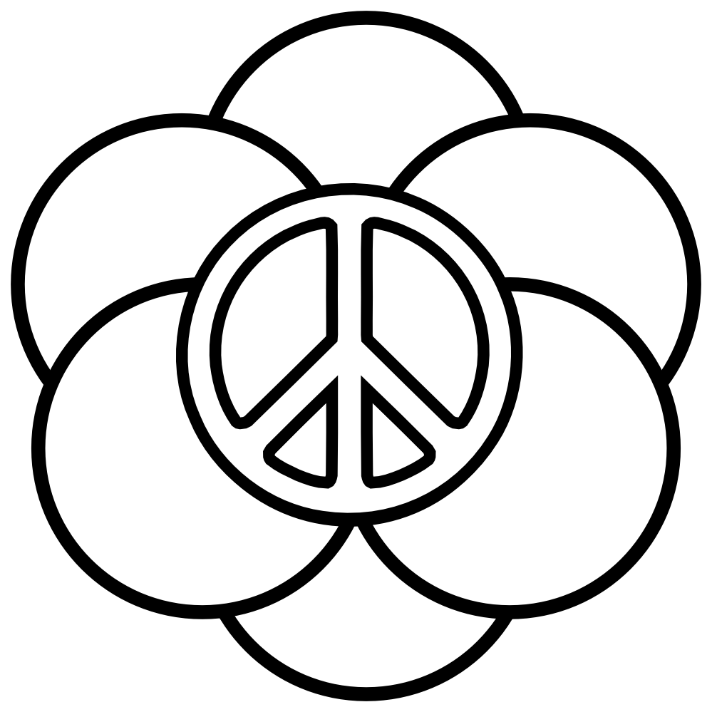 999x999 Peace Sign Coloring Pages