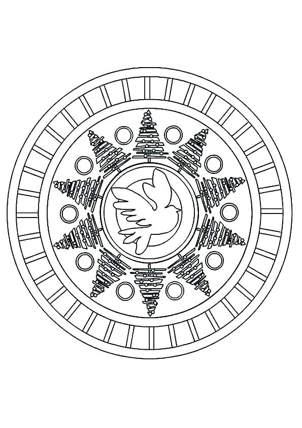 595x842 Peace Sign Mandala Coloring Pages