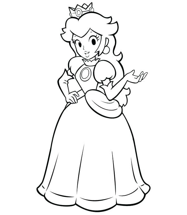 600x691 Princess Peach Coloring Pages Online