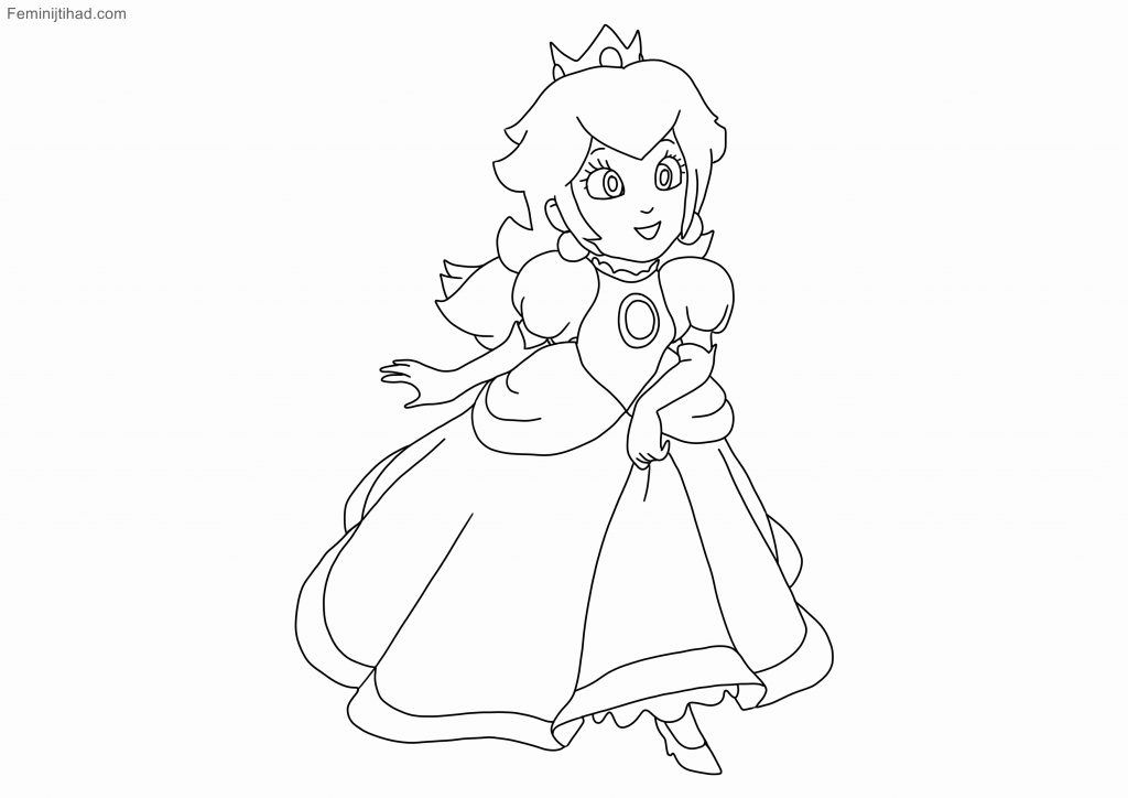 1024x724 Princess Peach Coloring Pages