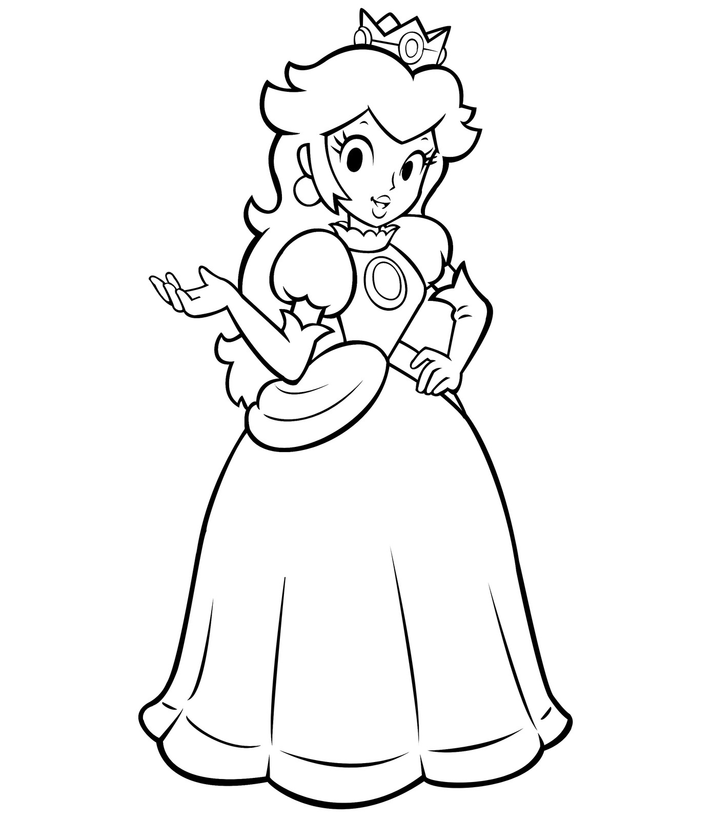 1387x1600 Free Princess Peach Coloring Pages For Kids Princess Peach