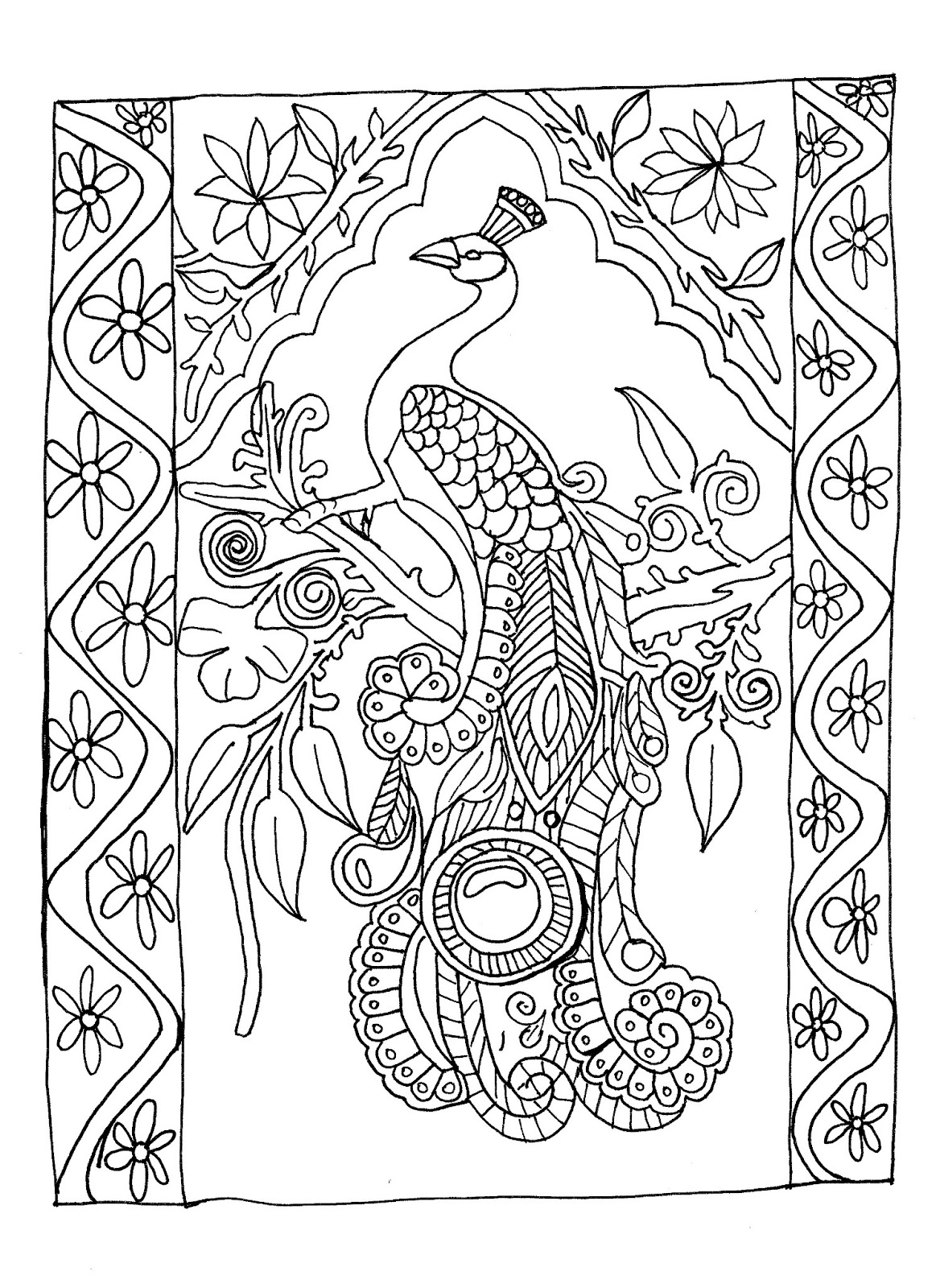 1163x1600 Peacocks Coloring Pages Download And Print For Free