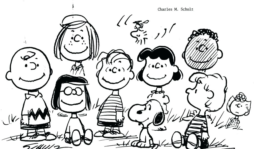1024x600 Peanuts Characters Coloring Pages