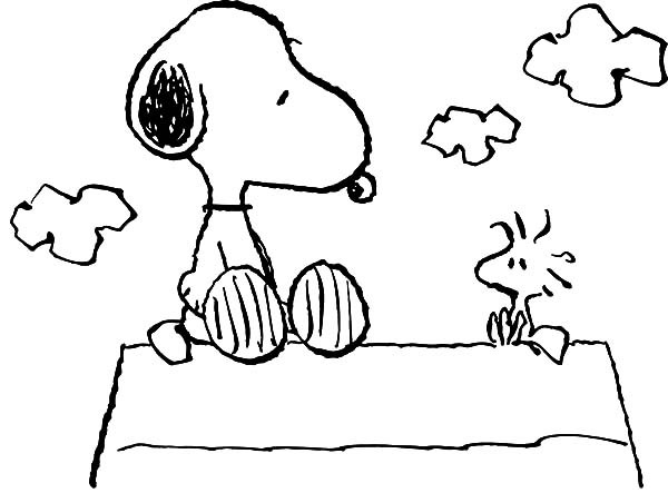 600x443 Snoopy And Woodstock Coloring Pages Peanuts Coloring Pages
