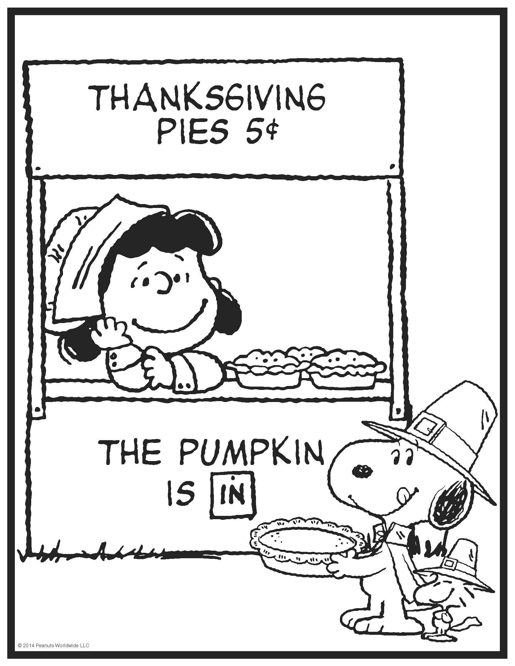 1700x2200 Thanksgiving Peanuts Coloring Page Crafts Peanuts