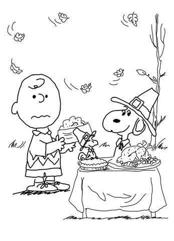 347x480 Charlie Brown Thanksgiving Coloring Page Brownie Girl Scouts