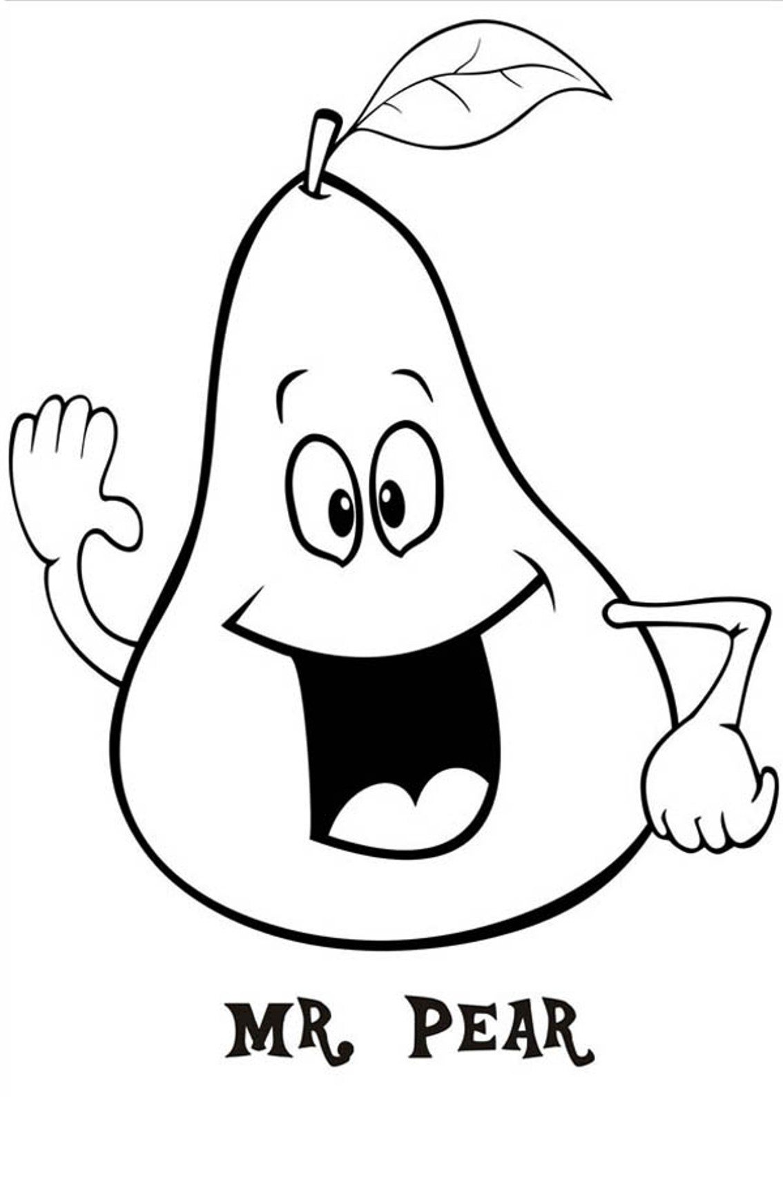 1134x1735 Mr Pear Fruit Coloring Pages Fruits Coloring Pages