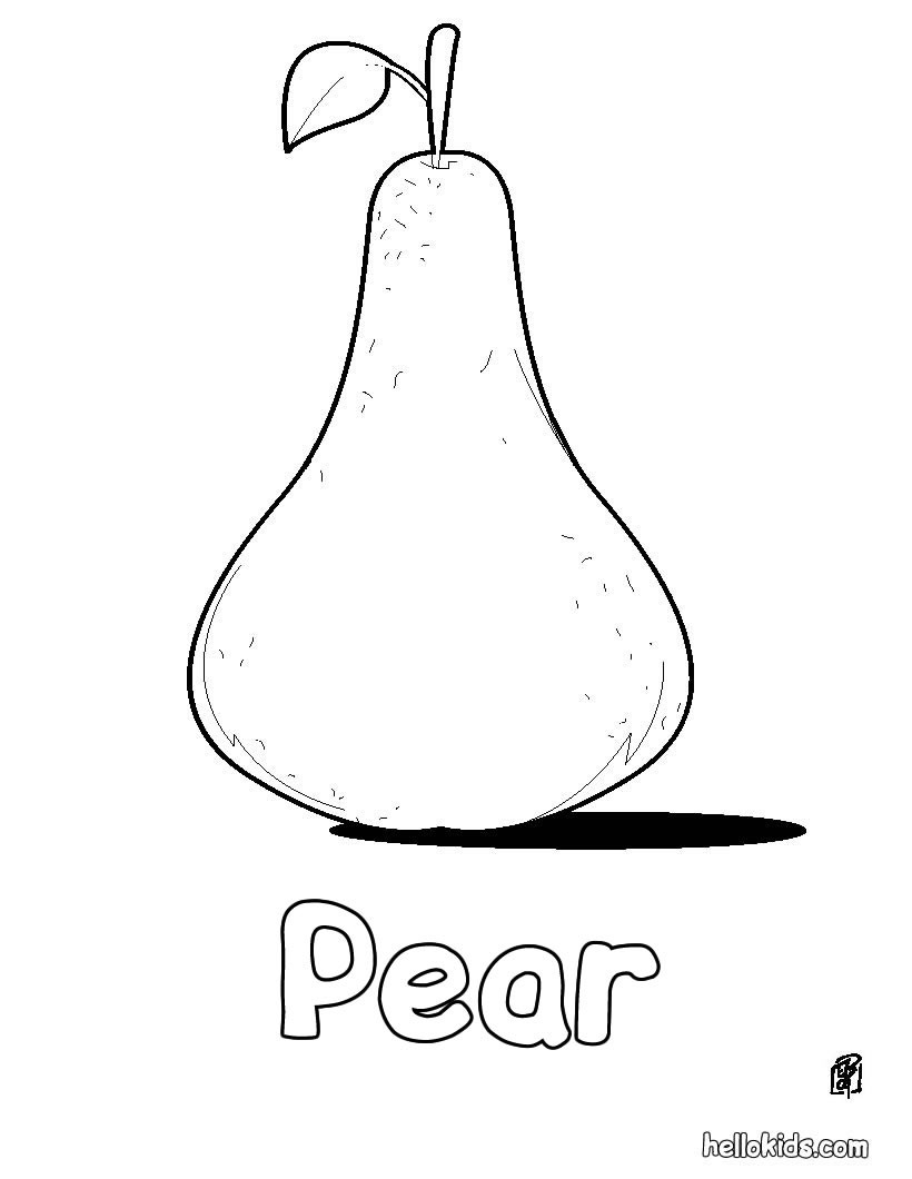 820x1060 Pear Coloring Pages