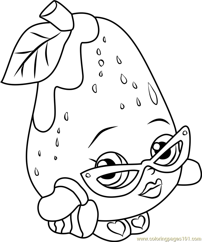669x800 Posh Pear Shopkins Coloring Page