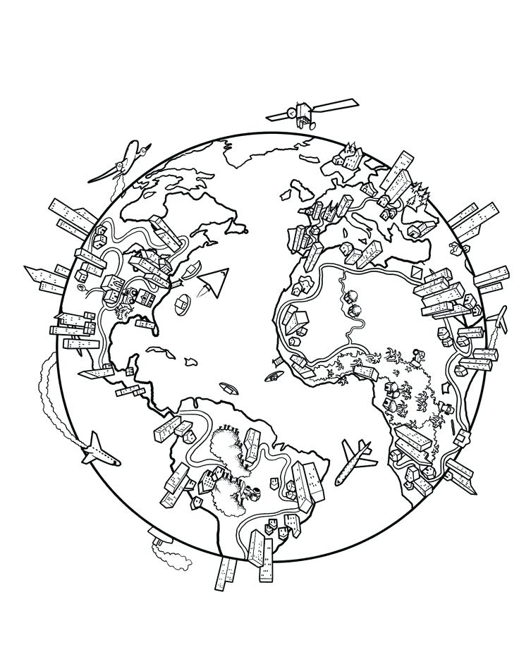736x952 Coloring Pages Of The World