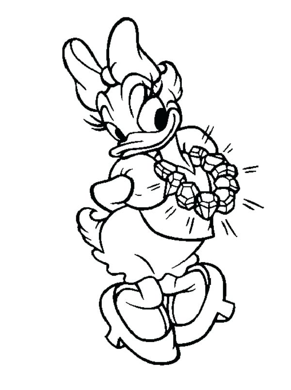 600x805 Necklace Coloring Pages Daisy Duck And Her Shining Diamond