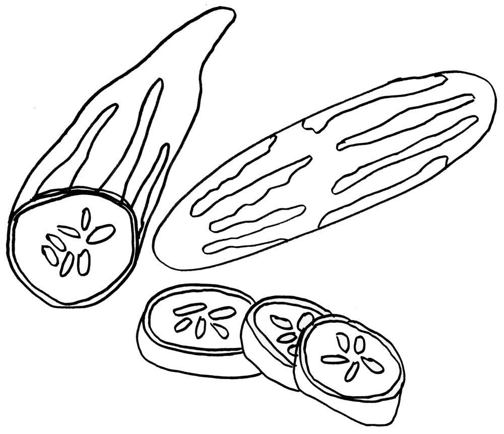 1000x862 Vegetable Cucumber Coloring Pages Printable For Kidsfree Printable