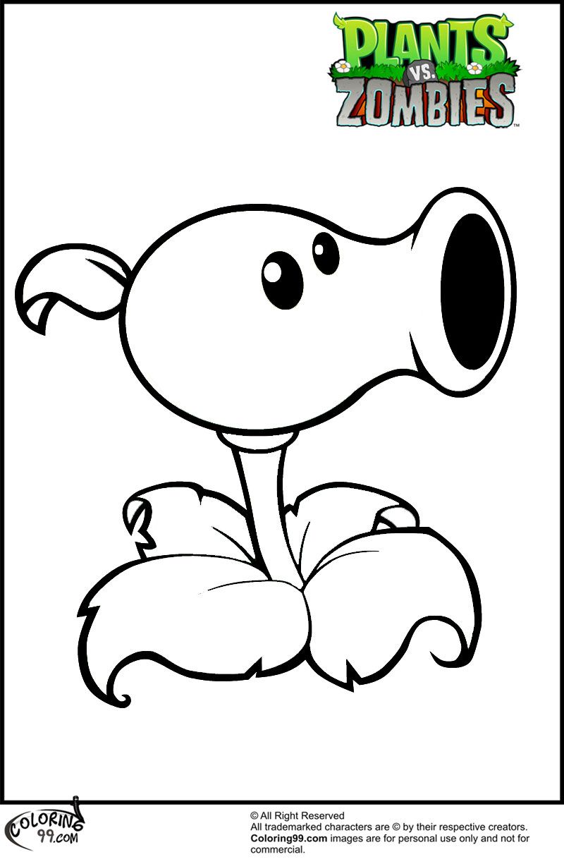 800x1225 Plants Vs Zombies Pea Shooter Coloring Pages
