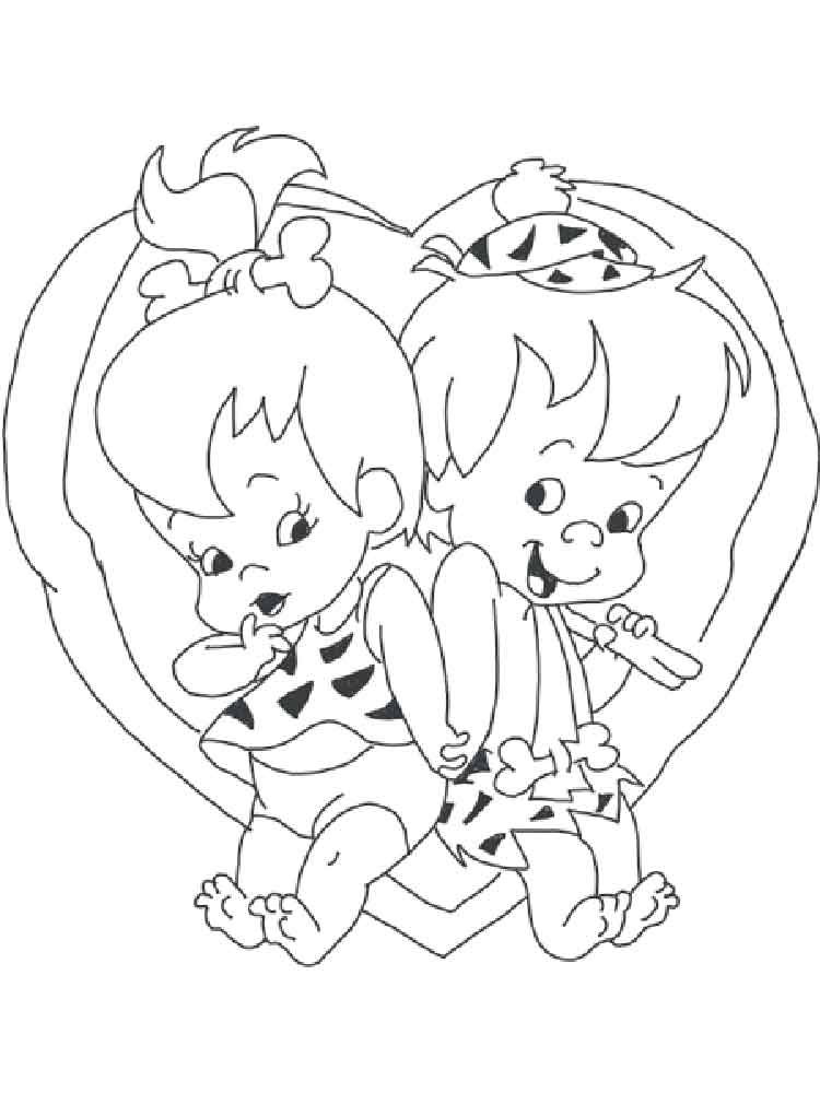 750x1000 Pebbles And Bam Bam Coloring Pages Free Printable Pebbles And Bam