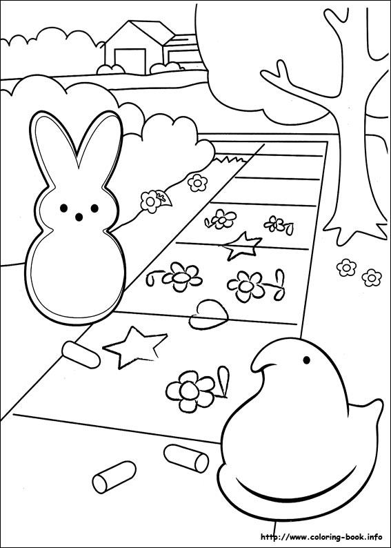 567x794 Marshmallow Peeps Coloring Picture