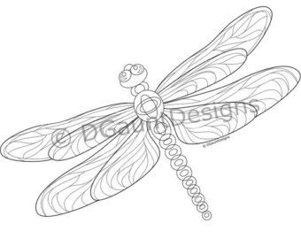340x270 Mosaic Dragonfly Coloring Page For Download