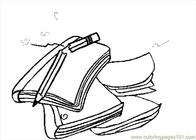 650x466 Notebooks Pencil Coloring Page