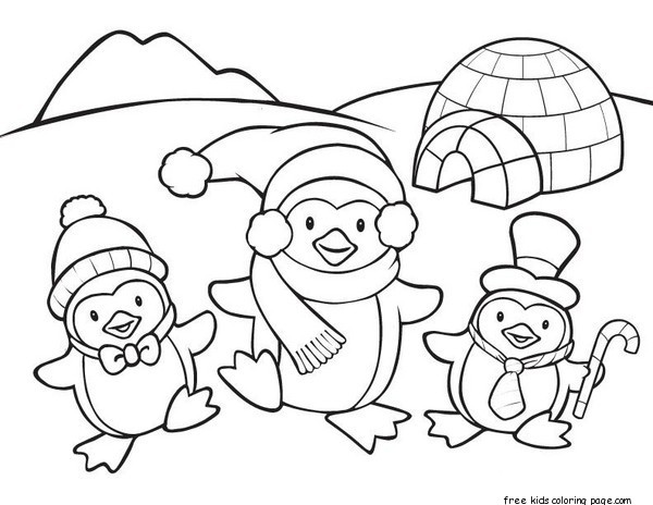 600x464 Free Penguin Coloring Pages