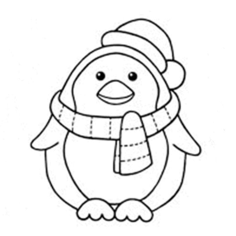 768x768 Penguin Coloring Pages