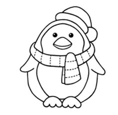 236x230 Penguin With Scarft Coloring Pages