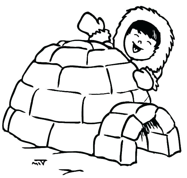 600x569 Free Penguin Coloring Pages Free Penguin Coloring Pages Igloo