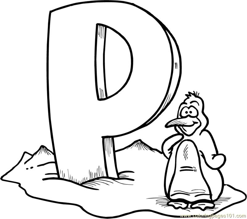 800x709 Big P Penguin Coloring Page