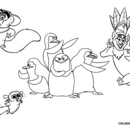 268x268 Coloring Pages Madagascar Penguins Archives