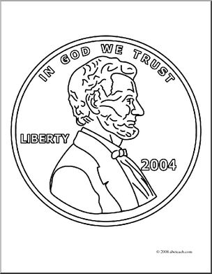 304x392 Clip Art Penny Front