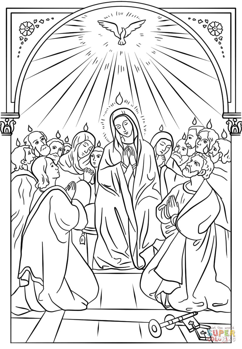 824x1186 Pentecost Coloring Page