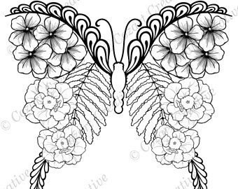 340x270 Butterfly Coloring Etsy