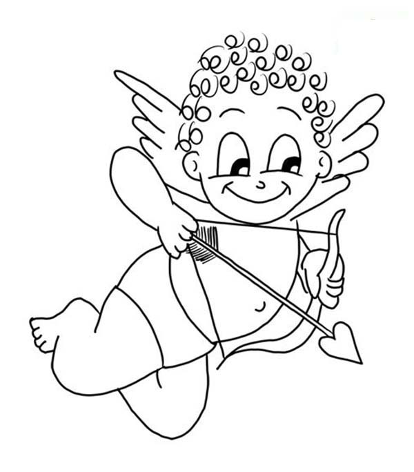 600x684 Cupid Make People Falling In Love Coloring Page Coloring Sun