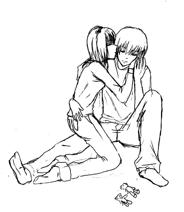 600x692 Kissing My Boyfriend I Miss You Coloring Pages Batch Coloring