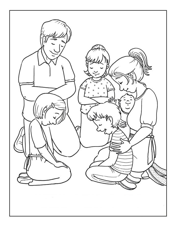 694x902 Families Is Praying Coloring Pages Graphic Design