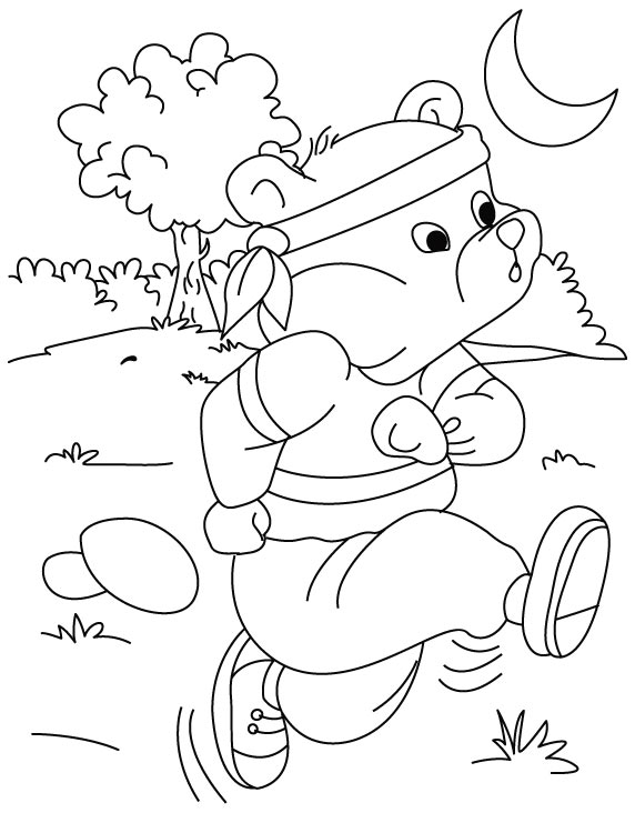 572x732 Running Bear Coloring Pages