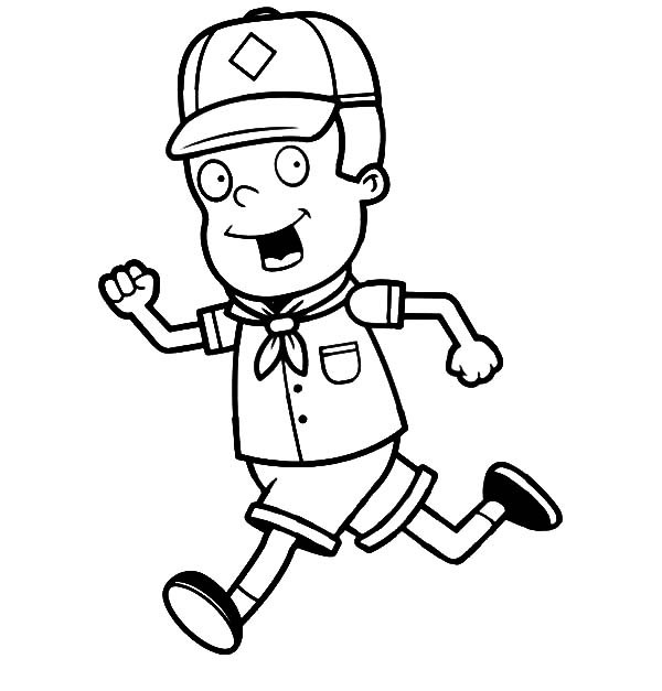 600x627 Boy Scouts Running Coloring Pages Best Place To Color